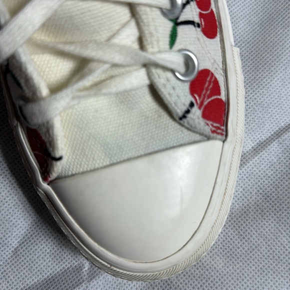 Converse White and Red Cherry Print High-Top Sneakers - Picture 9 of 9